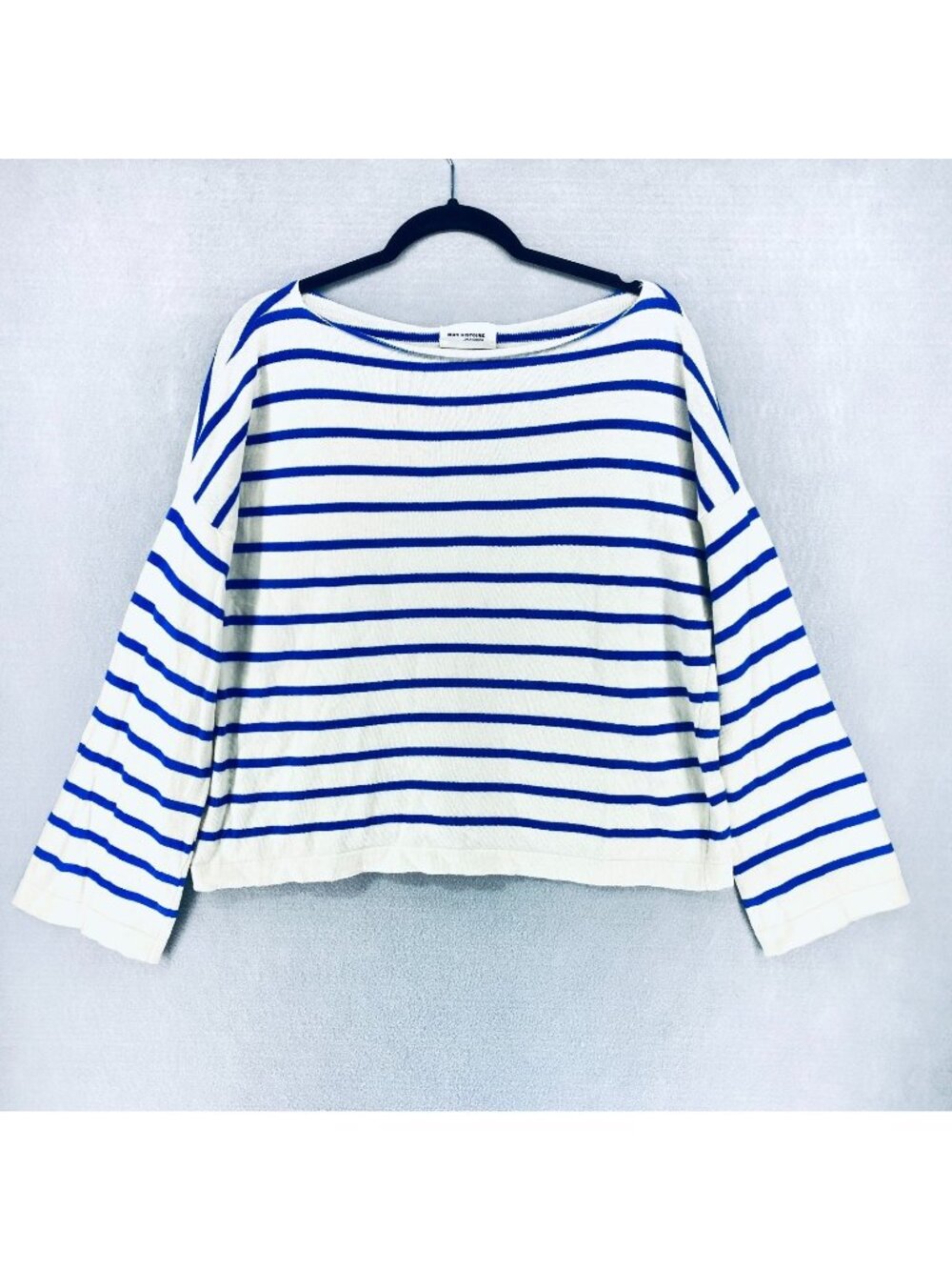 Mon Histoire Sweater Womens 10 M Blue White Stripe Pullover Nautical Italy